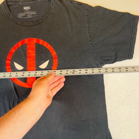 Marvel Universe X-Men Comics Deadpool Logo T-Shirt Men's XL Black - Picture 6 of 9